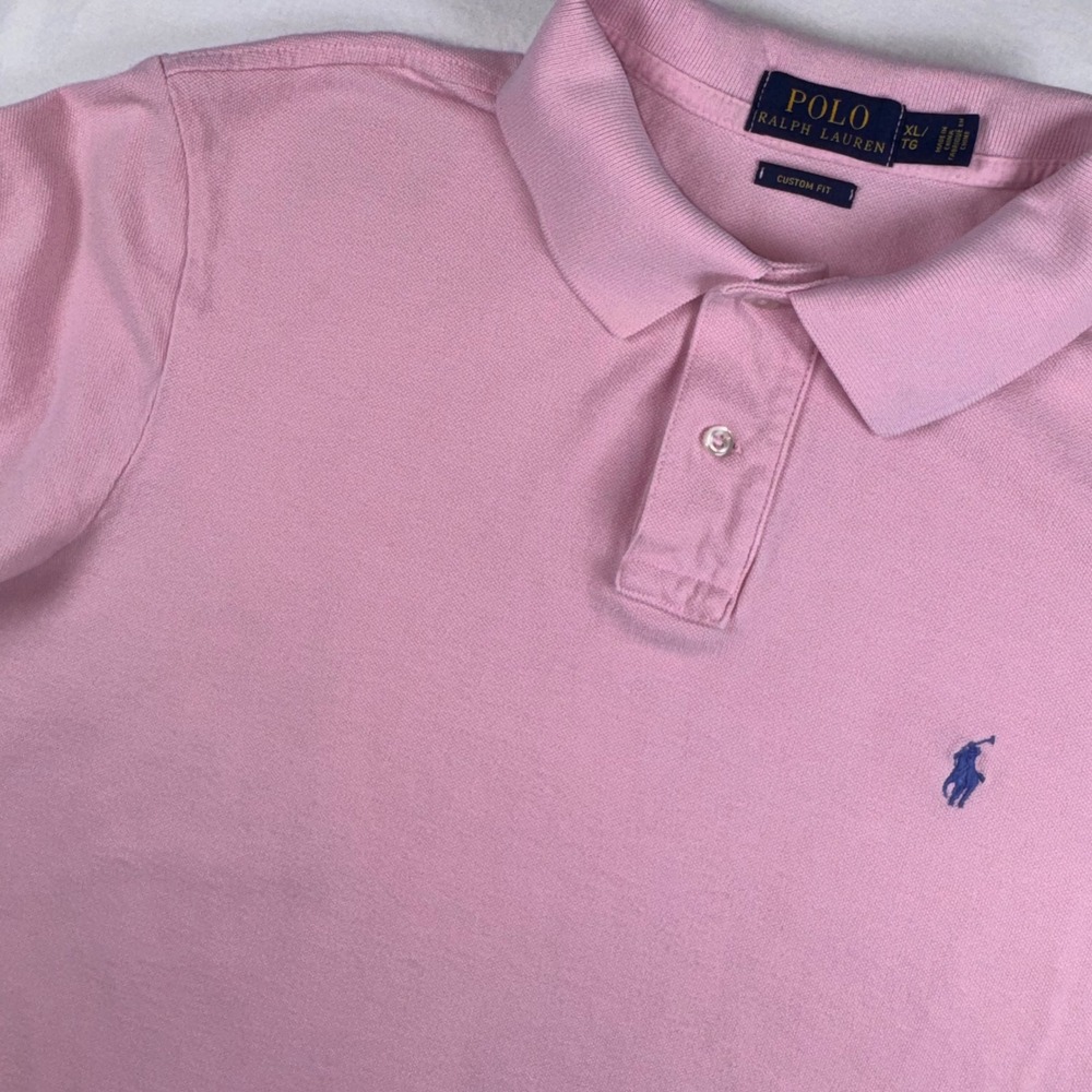 Polo Ralph Lauren Polo Shirt Mens XL Pink Custom Fit Short Sleeve Pony Logo